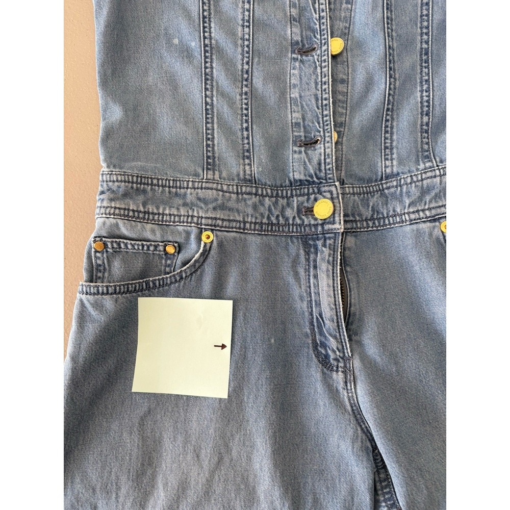 Michael Kors Woman Sz 0 Tencel Wide Leg Denim Jean Jumpsuit Coastal Cowgirl - Picture 12 of 13